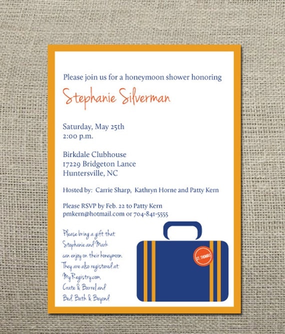 Honeymoon Wedding Shower Invitation Wording 1