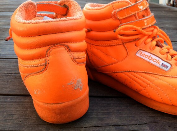 reebok high tops orange