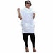 Ladies Hoodie Cowl Neck, Blouse,Top White Cotton Jersey,Tunic,Flared Sleeve Unique Styling,