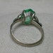 Art Deco Uranium Vaseline Glass Ring Sterling Silver 1920s