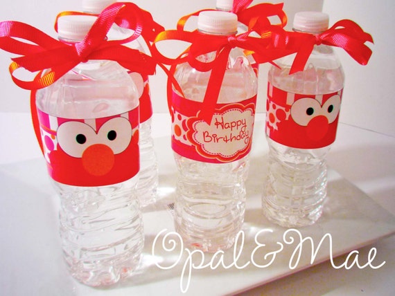 Instant Download - PRINTABLE DIY - Monster Elmo Digital Party Birthday Drink Labels Il_570xn