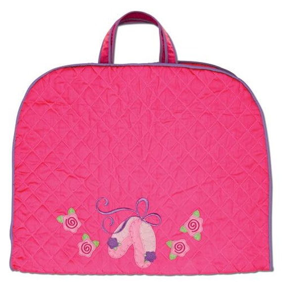 Personalized Quilted Dance Ballet Garment Bag. A pink and