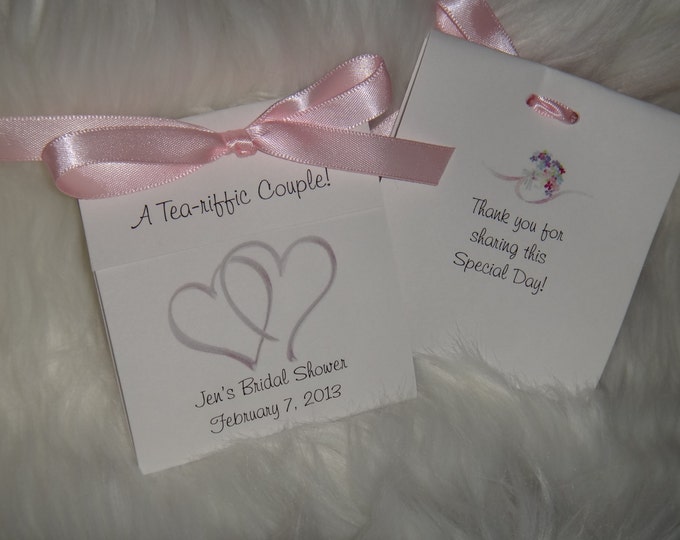 Two Hearts Tea Bag Bridal Shower Wedding Party Favors