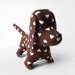 Handmade Stuffed Plush Dog - Brown with White Hearts