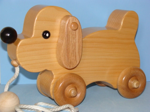 Wooden Puppy Dog PULL TOY by Darlingling on Etsy