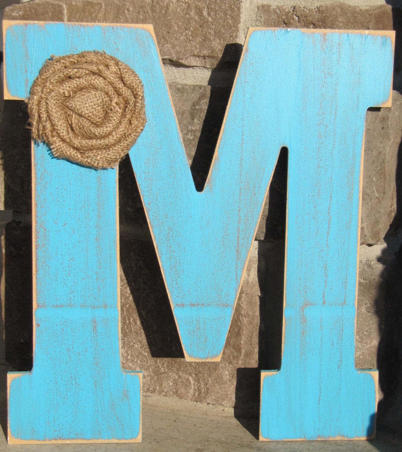 Custom distressed wood letters for home decor 13.5