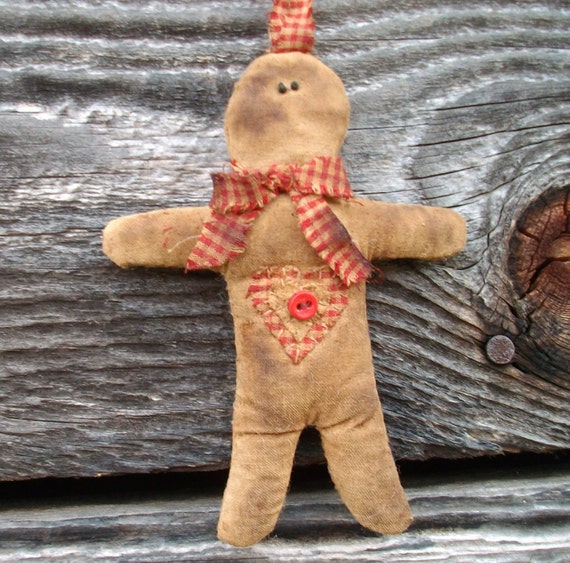 Items similar to Extreme Primitive, Gingerbread Man, Ornament ...