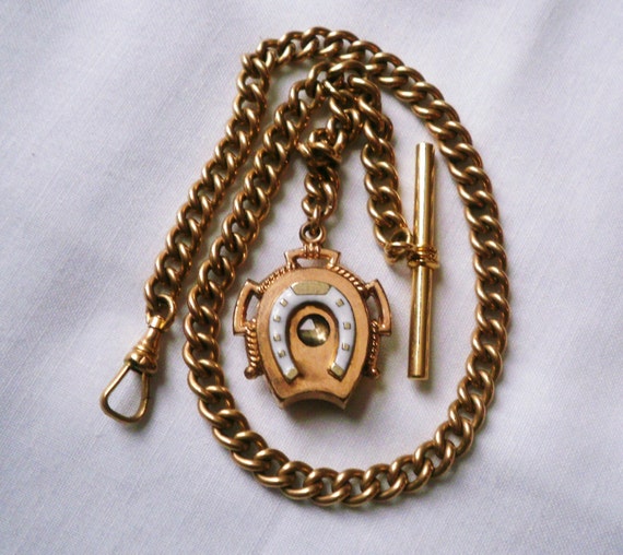 Vintage Gold Pocket Watch Fob And Chain by antiquario on Etsy