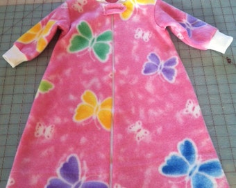 Baby Sleep Sack, pink with butterflies