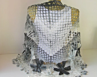 Sale - Crochet shawl scarf,Bridesmaid gift crocheted shrug capelet wrap