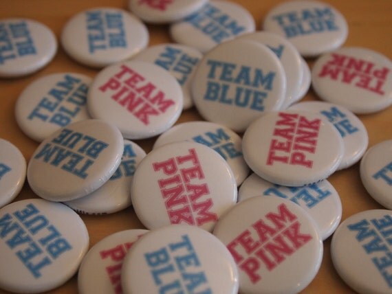 40 Gender Reveal Party Favors Team Pink Team Blue Baby Shower Pinback Buttons Il_570xn