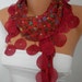 ON SALE - 50% OFF - Red Scarf - Multicolor - Shawl - Cowl Scarf with Lace Edge - fatwoman