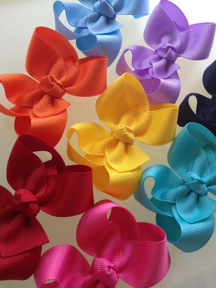 Small Bow Set 3-inch Small Boutique Bows Pick 4 Colors