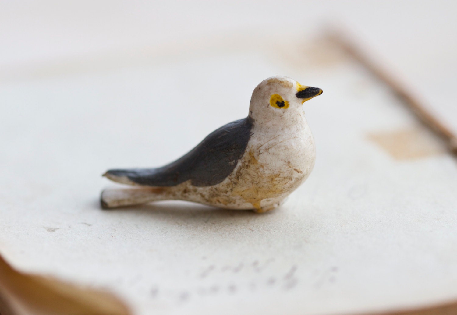 Little Bird Antique Rubber Figurine Made in Hong Kong