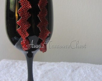 MARKDOWN - Wide-Row Red Peyote Drop Earrings