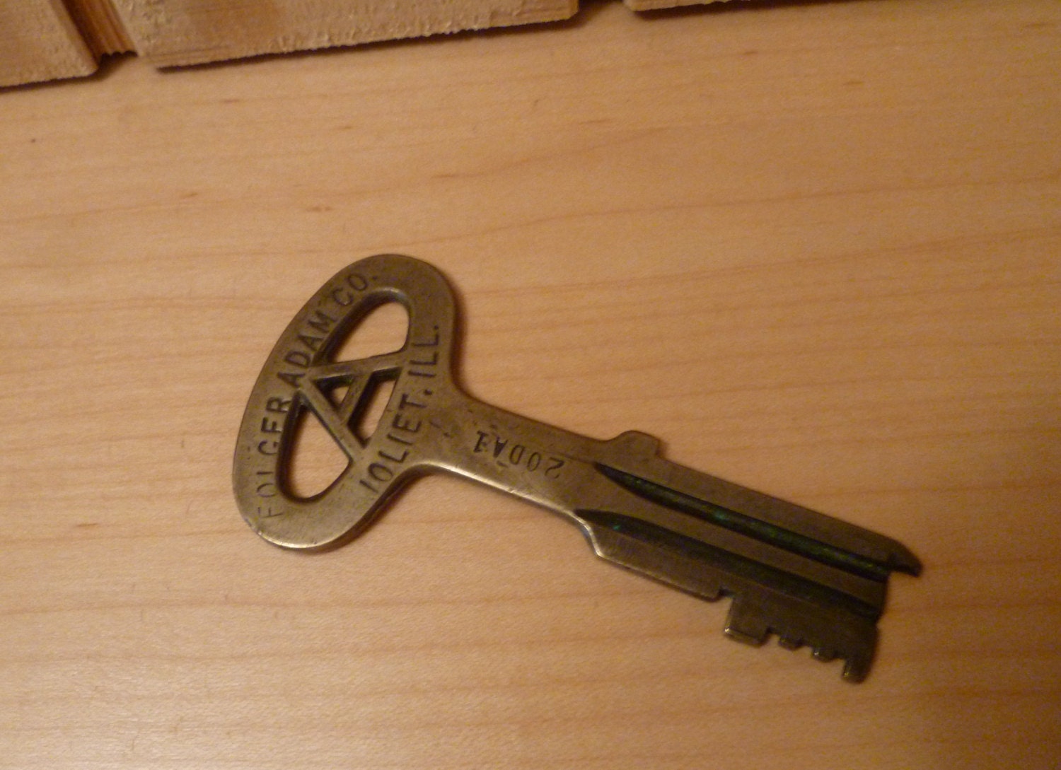 Jail key solid brass