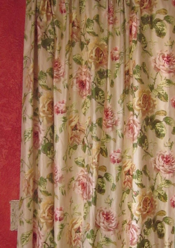 Vintage Curtains English Rose Chintz