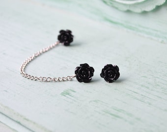 Black Rosettes Cartilage Earring (Pair)
