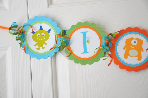 Monster I am 1 Banner, Monster Banner, Birthday Party, Monster Theme Il_570xn