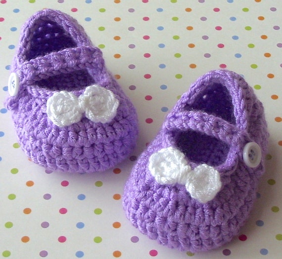Crocheted Baby Shoes Mary Jane Modern by LisaCorinneHandmade