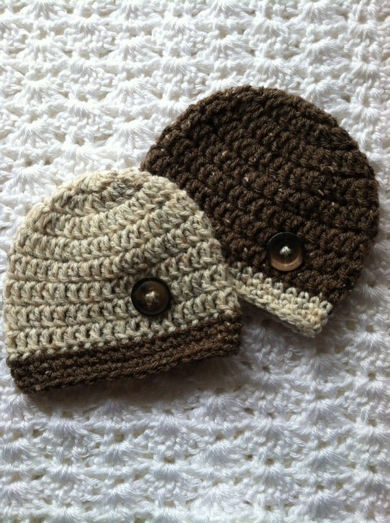 crochet gifts twins for Beanies Hat, Brown Baby Baby in Twins Newborn Crochet and Tan, Crochet