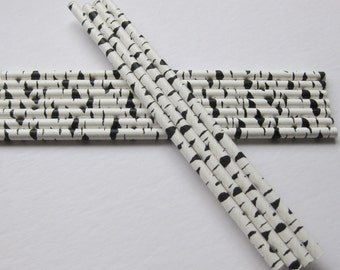25 Paper Black Birch Bark Drinking Straws - Free Printable Straw Flags/Cake Toppers