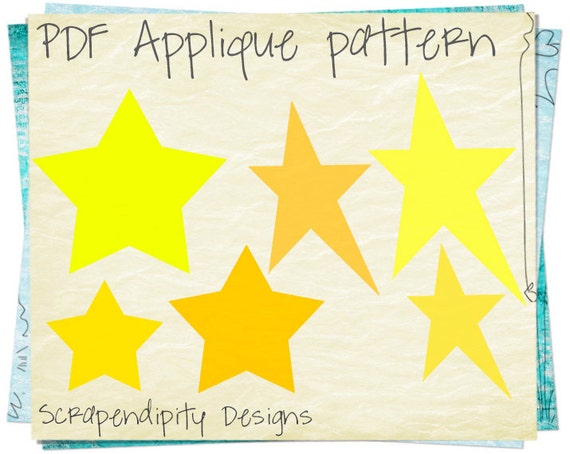Star Applique Template Primitive Star Applique Pattern / DIY