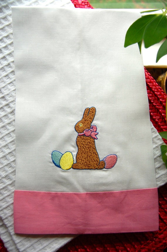 Personalized Peter Cottontail Easter Linen Hand Towel