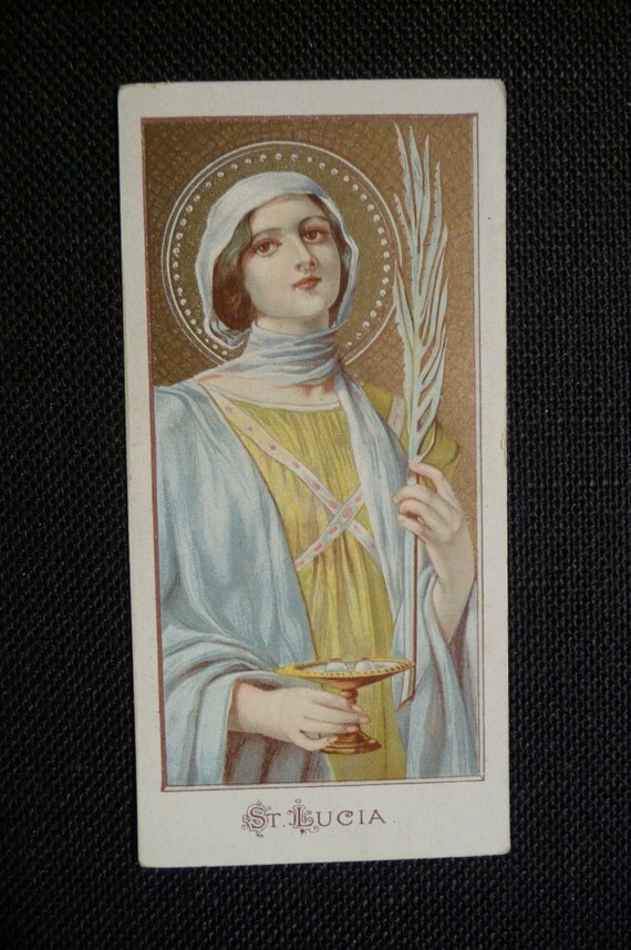 Vintage holy card Saint Lucia St. Lucy Patron saint