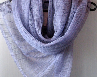 Linen Scarf Linen Clothing Scarves for Women Knit Scarf Infinity Scarf Purple Violet Striped Plaid Scarf Scarf Women Shawl Womens Scarves