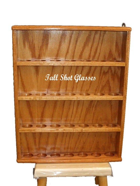 Tall Shot Glass Display Cases FREE SHIPPING by Grateful50 on Etsy