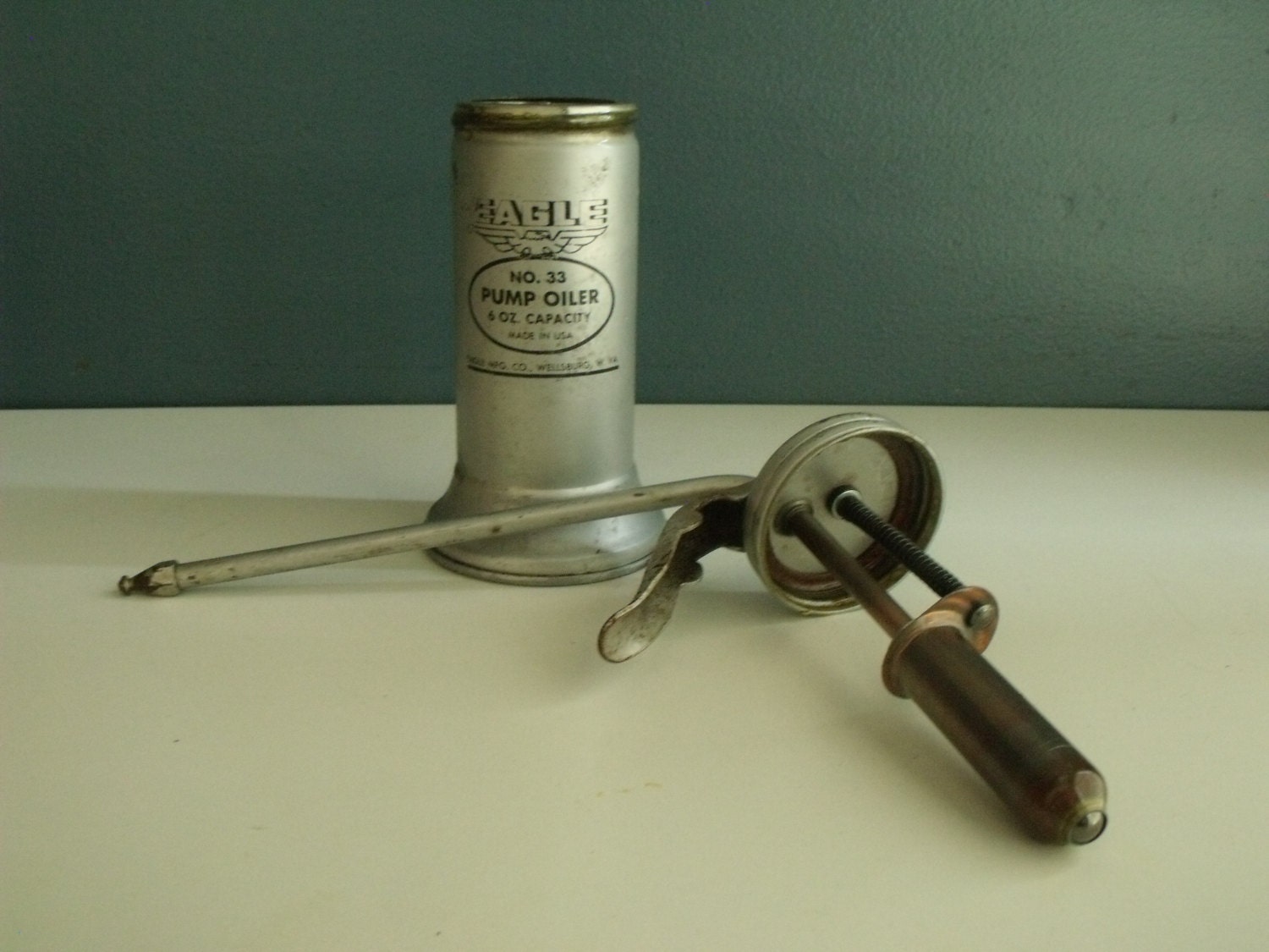 Eagle Oil Can Pump Oiler No. 33 Vintage 6 oz by KTsAttic on Etsy