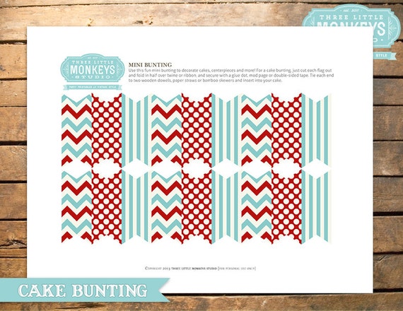 INSTANT DOWNLOAD Little Man Mustache Cake Bunting Il_570xn