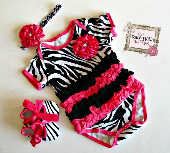 Zebra and hot pink tutu onesies Baby by TheBabyBellaBoutique