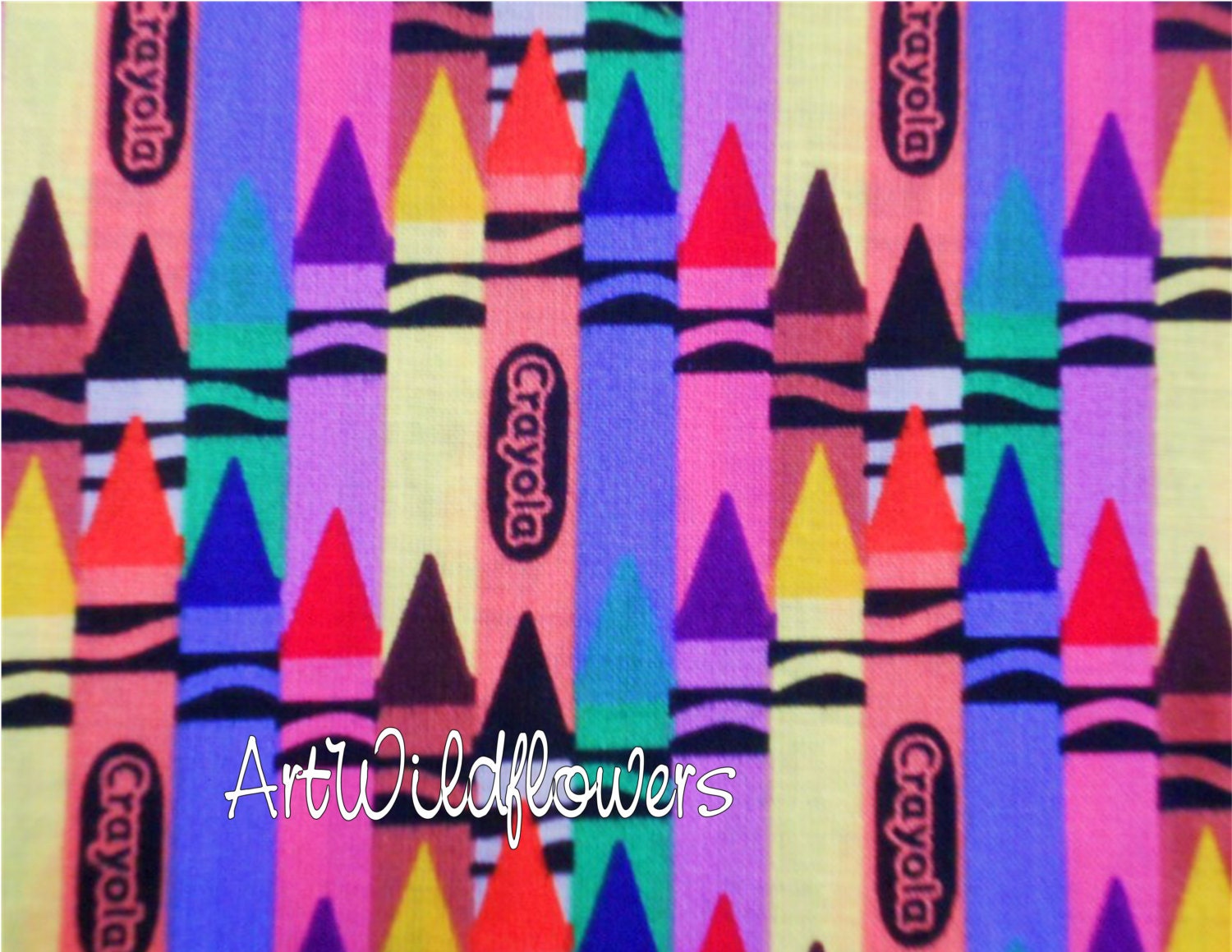 Fabric Crayola Crayon Quilting Fabric for Kids by ArtWildflowers