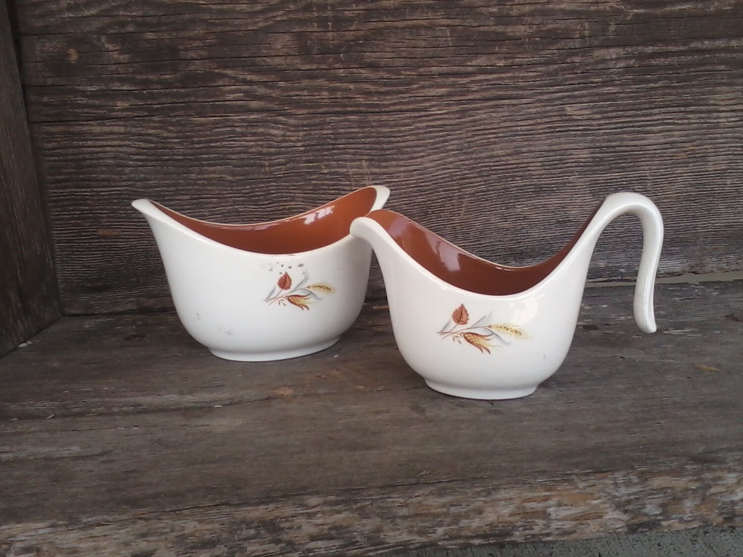 Vintage Wheat Sugar Creamer Set Mid Century by happydayantiques