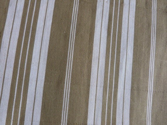 Vintage linen mattress ticking French ticking stripe fabric
