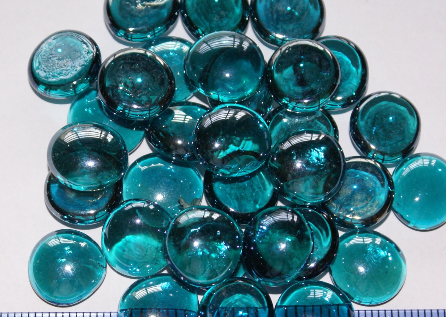 Teal Green Crystal Gems Flat Backed 30ct. Mosaic Tiles