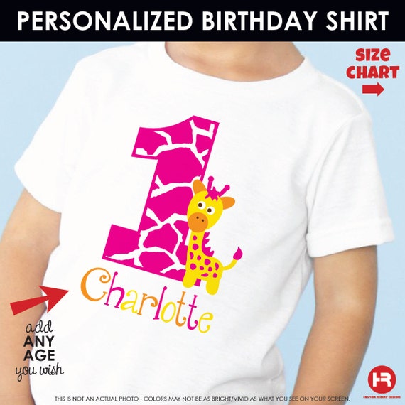 giraffe birthday shirt