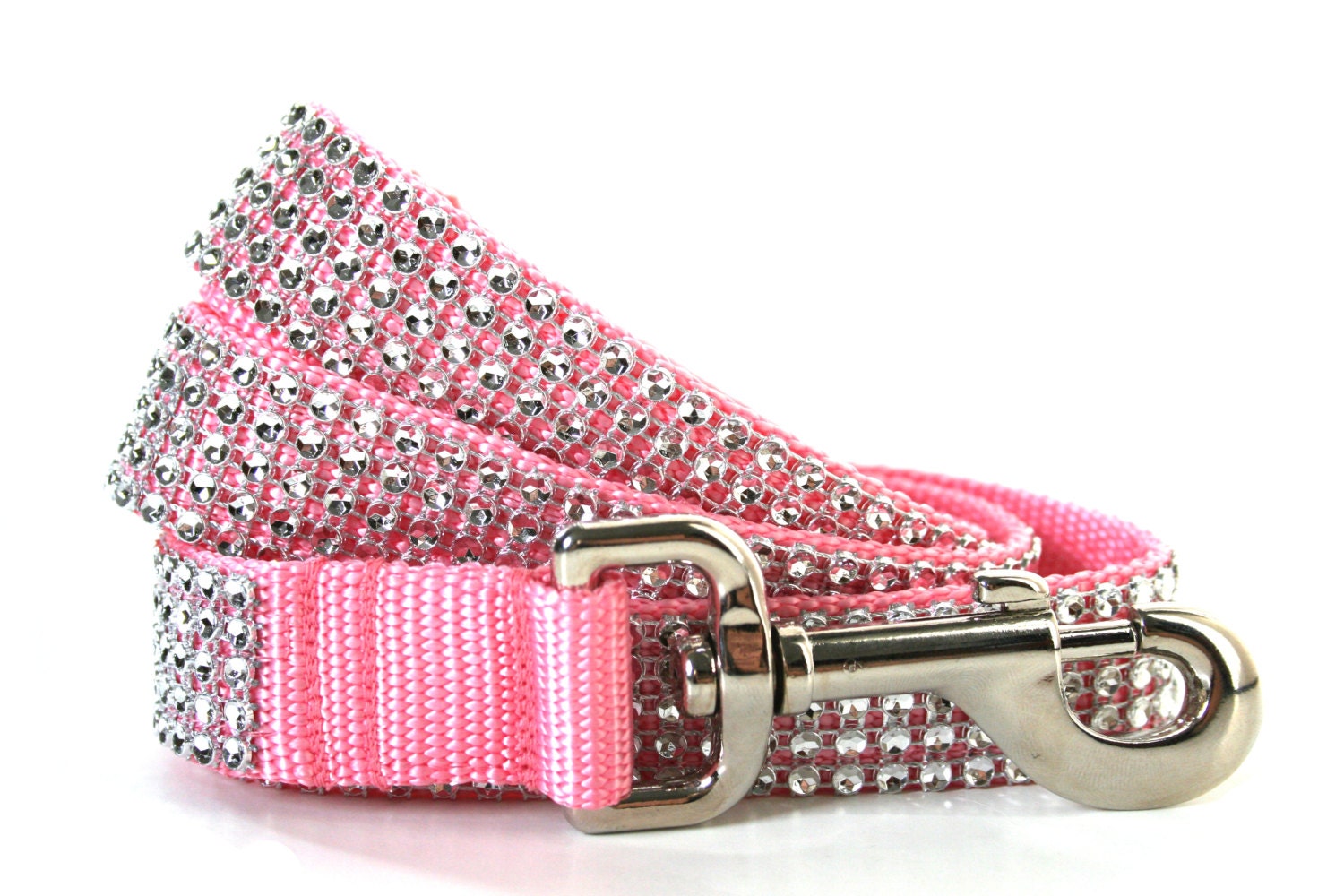 Pink Dog Leash 1 wide Rhinestone Dog Leash