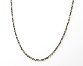 Brass Chain Necklace - 18 Inch Small Link 2.1mm Cable Necklace Chain |CH1-AB18