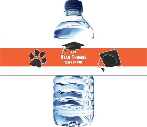 100 Graduation Personalized Water Bottle Labels, Waterproof and self stick Il_570xn