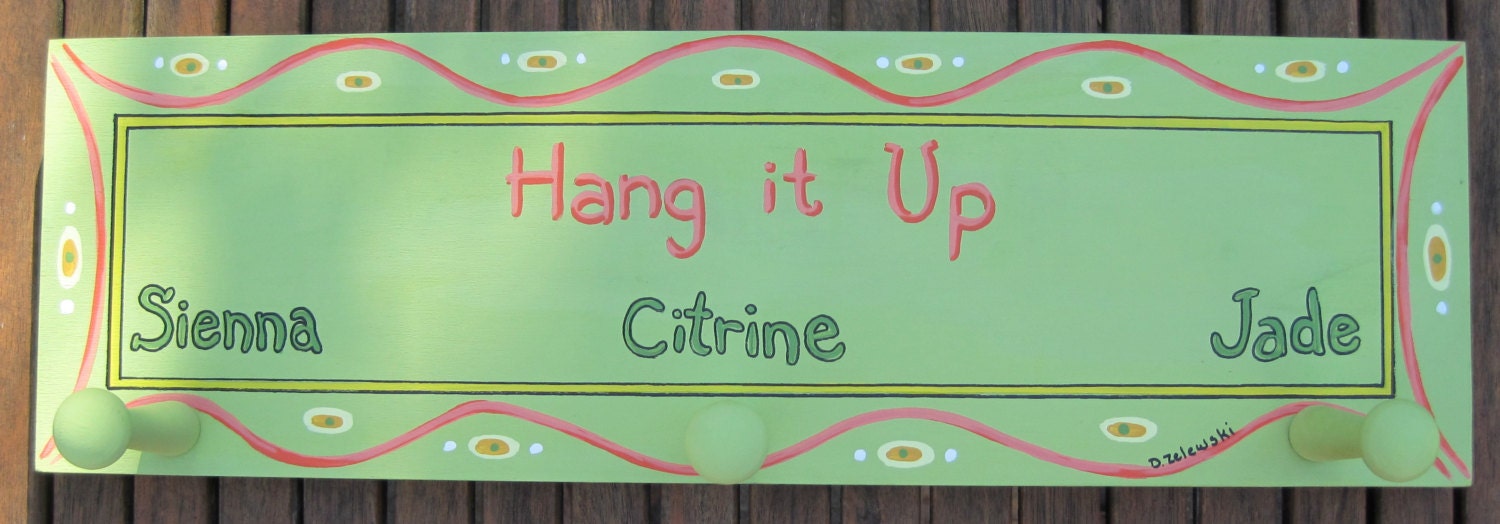 Book bag Hanger with hooks by ArtbyDebart on Etsy