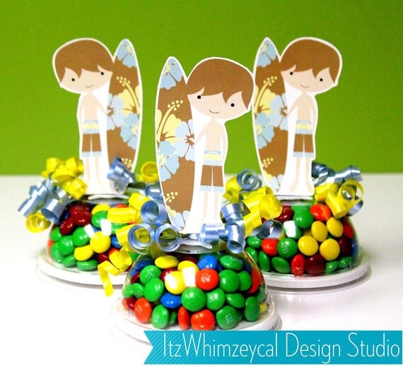 Surfer Boy / Surfer Girl / Surfboard / Surf Board / Luau Party Favors