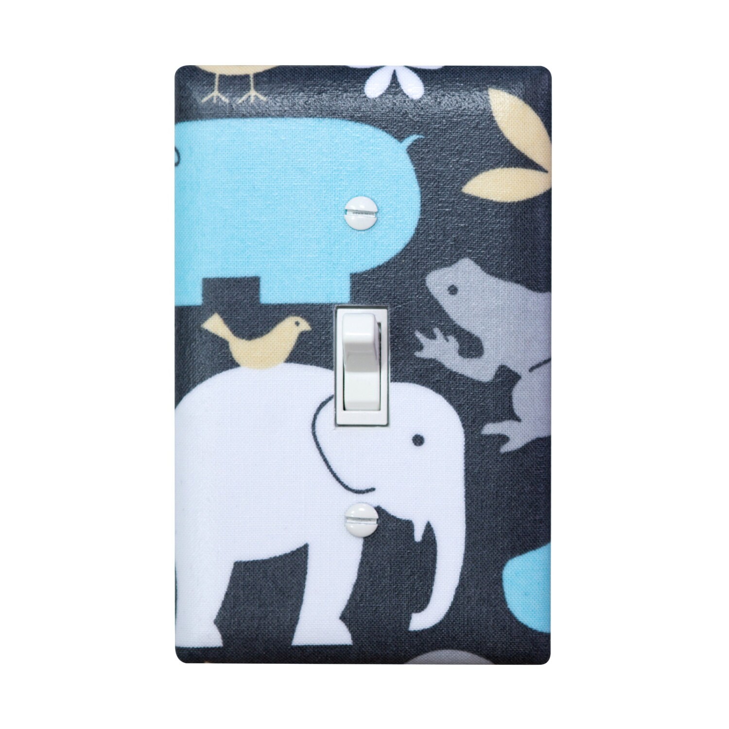 Elephant Light Switch Plate Cover / Baby Boy Nursery Decor