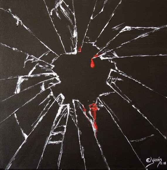 Items similar to Broken glass original painting on Etsy