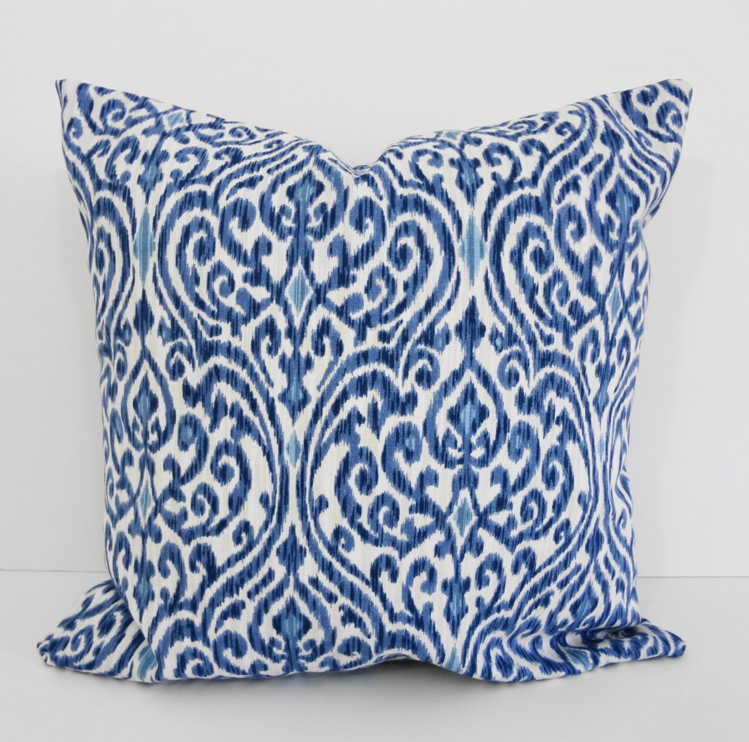 IKAT Decorative Pillow Cover Waverly Fabrics Blue by pillows4fun
