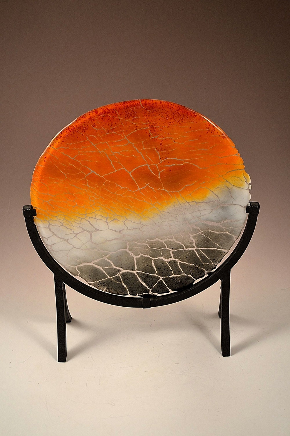 Crackle Fused Glass Sculpture Path Made to order