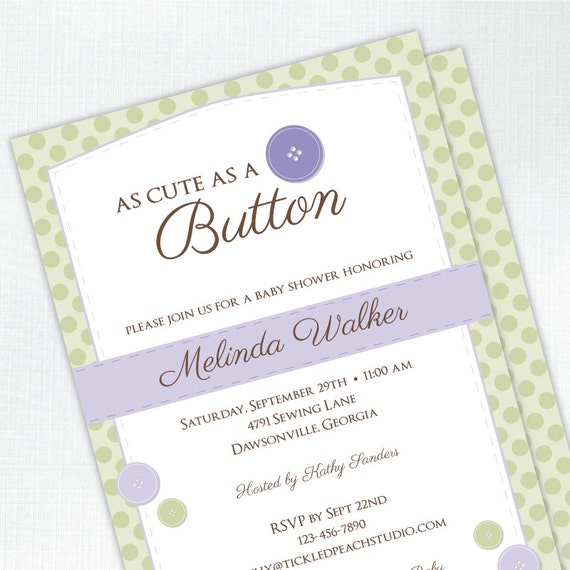 Cute As A Button Invitations 8