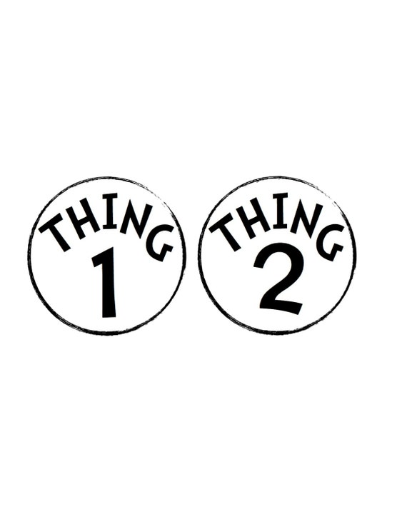 Thing 1 and Thing 2 Stickers... Dr Seuss Theme by BuddhaBellies